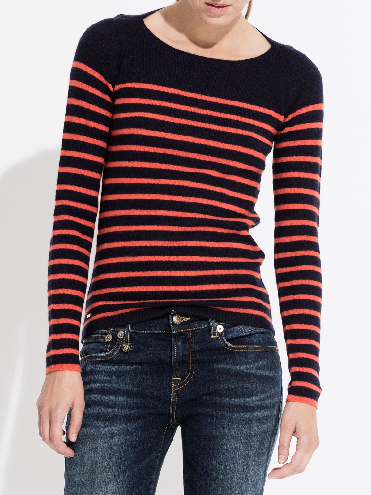 CASHMERE STRIPED JERSEY SWEATER