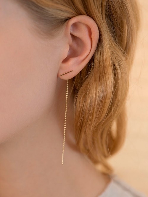 STAPLE AND CHAIN EARRING