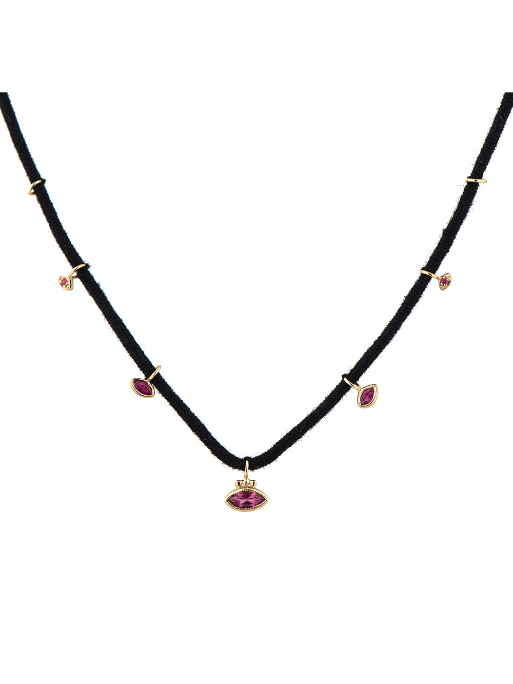 COLLIER MARQUISE BRELOQUES RUBIS