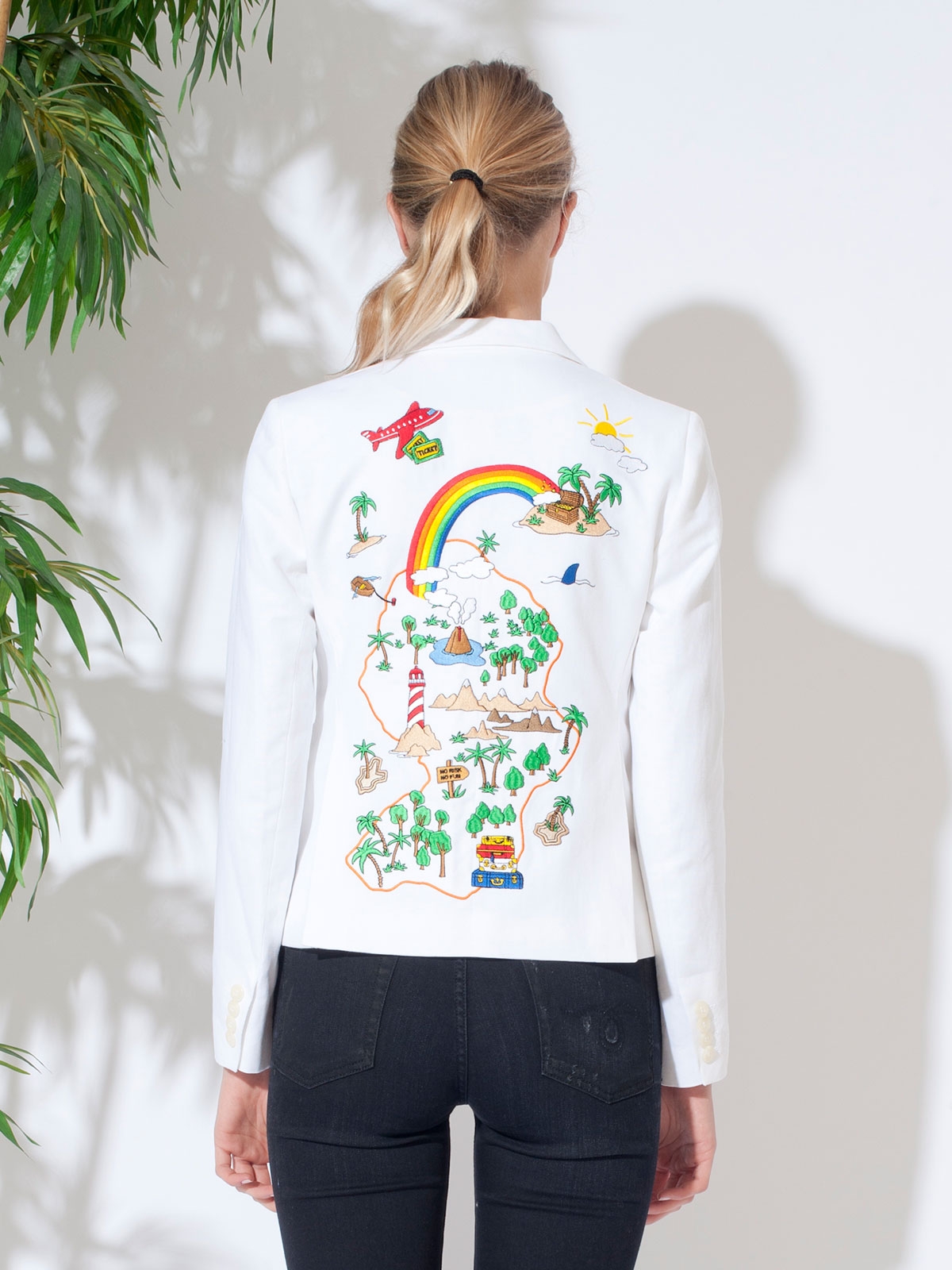 VESTE BRODEE EN COTON